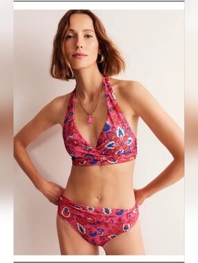 Boden Levanzo Halter Bikini Top and High-Waisted Bikini Bottom Sz 16/18 & Sz 14.